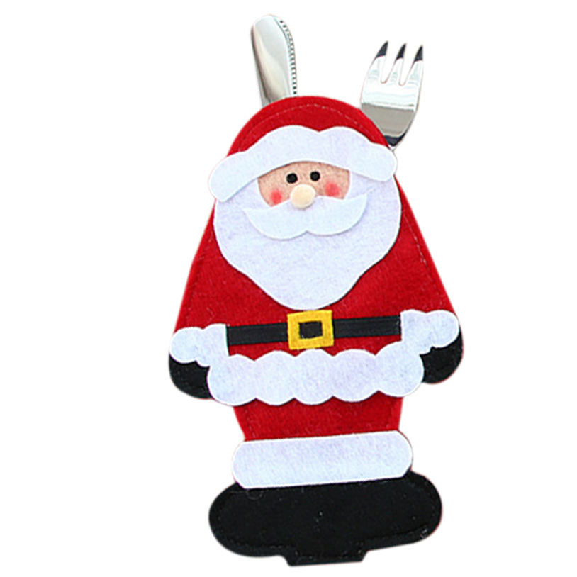 Cuchillo y tenedor de Navidad transfronterizos bolsas de cuchillo y tenedor de Navidad cubierta de platos de Santa Claus artículos de decoración de Navidad