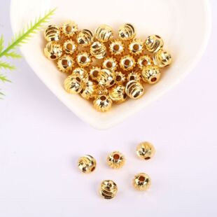18K gold color-preserving cut flower beads machete watermelon beads lantern loose beads handmade DIY bracelet necklace accessories