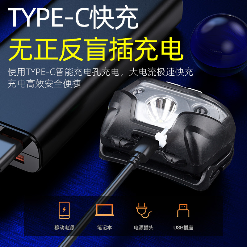 Faros de inducción de pesca nocturna al aire libre para pesca LED de espera especial para carga de luz fuerte luz de pesca nocturna súper brillante