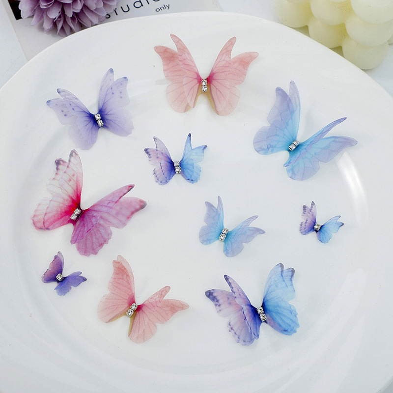 Spot Double-layer Mesh Butterfly Accessories Plus Diamond Tulle Women's Veil Clothing Accessories Gauze Small Butterfly Accessories Spot Double-layer Mesh Butterfly Accessories Plus Diamond Tulle Women's Veil Clothing Accessories Gauze Small Butterfly Accessories