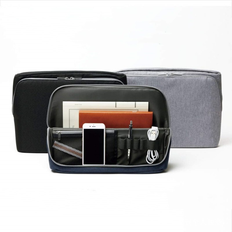 Amazon Oxford cloth storage bag vertical simple leather zipper bag notebook file storage organizing bag