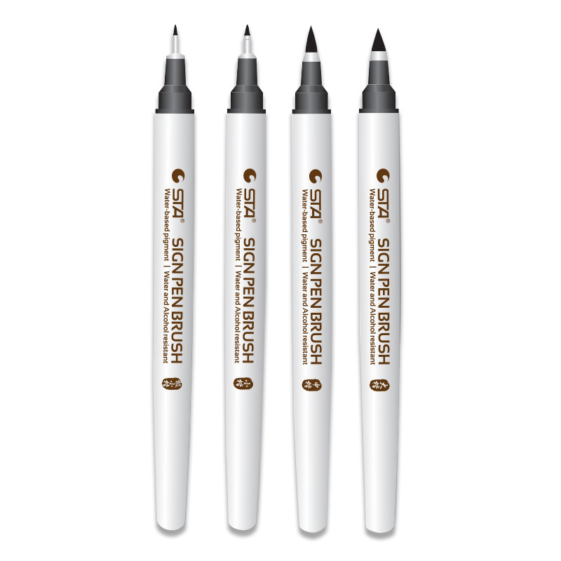 STA Sta Xiuli Pluma 3751 Impermeable, resistente al sol, no fácil de desvanecer, pluma de caligrafía de cabeza suave, pluma de caligrafía para estudiantes, pluma de firma