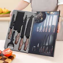 不锈钢刀具套装肥仔柄披覆六件套批发家用厨师刀跨境厨房刀具套装
