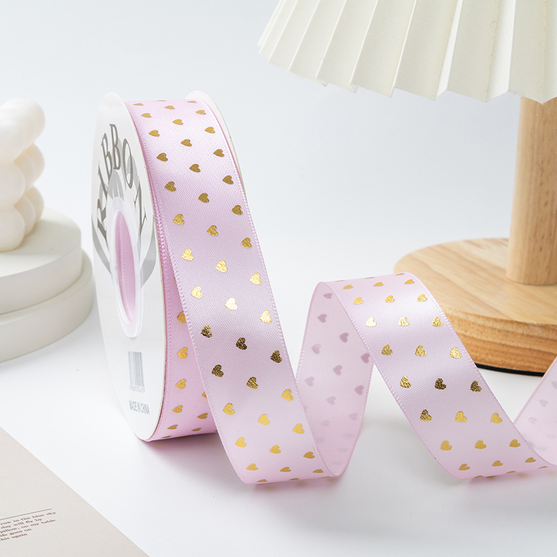 [Posta libre] Pequeño amor de oro cinta arco corbata caja de regalo pastel de flores embalaje cinta cinta de seda DIY