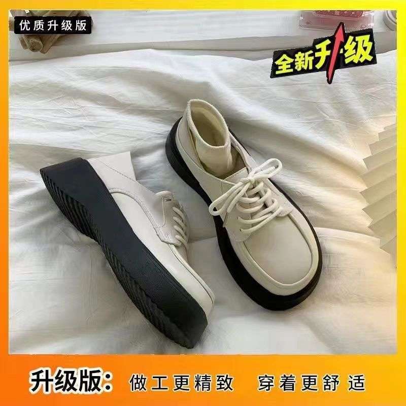 小さな革靴の女性の靴夏 2025 新しい靴の女性の靴カレッジスタイルの厚底本物のソフトレザーローファー|undefined