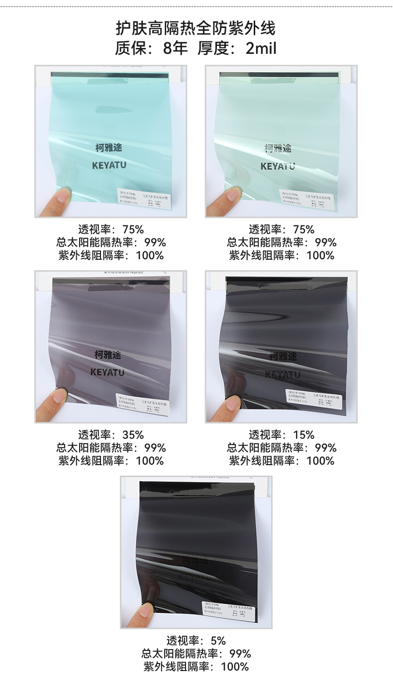 Car high insulation film glass film safety film explosion-proof film Skin Care film magnetic control Film solar film Full roll factory wholesale