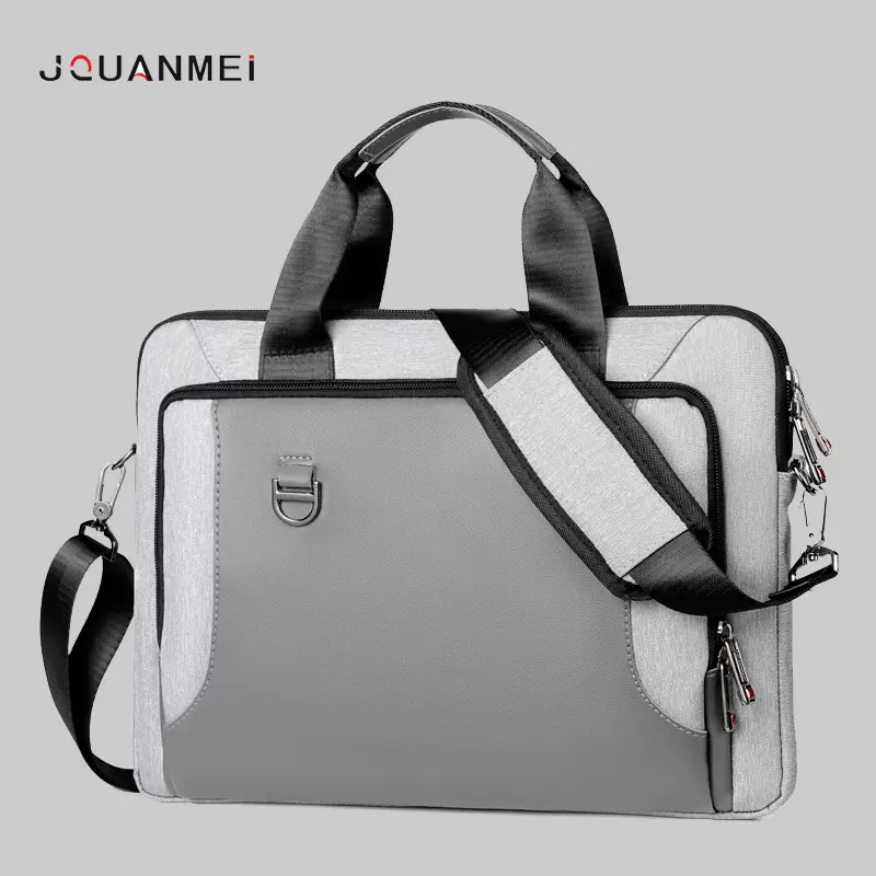 跨境商务笔记本电脑包男手提18寸大容量公文包单肩便携气囊电脑包