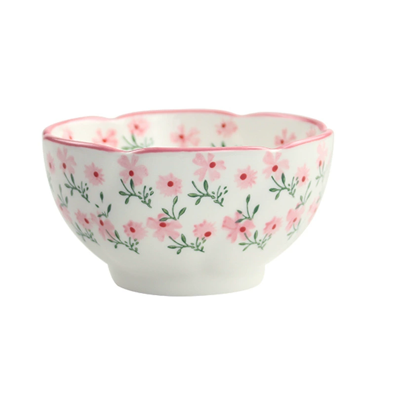 Ceramic tableware set, floral print, high-quality home dinnerware, assorted sizes