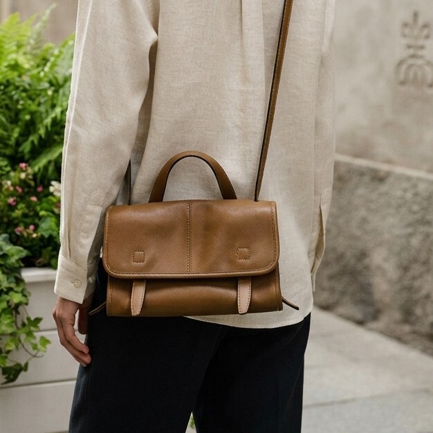 Genuine Cowhide Messenger Bag, Single Shoulder Crossbody Commuting Vintage Genuine Leather Women's Handbag, Mini New Model Genuine Cowhide Messenger Bag, Single Shoulder Crossbody Commuting Vintage Genuine Leather Women's Handbag, Mini New Model
