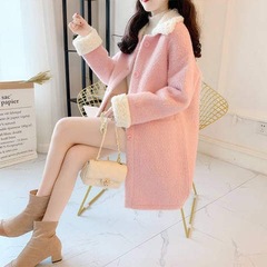 太ったmmの大きいサイズの婦人服の300斤の中で長いタイプのコートの女性の潮Iinsはゆったりしていて厚いです。