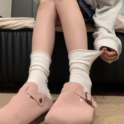 Women's Summer Thin Crew Socks, Boneless Postpartum Socks for Spring and Autumn, Long Stack Socks, Summer Mesh Breathable Socks
