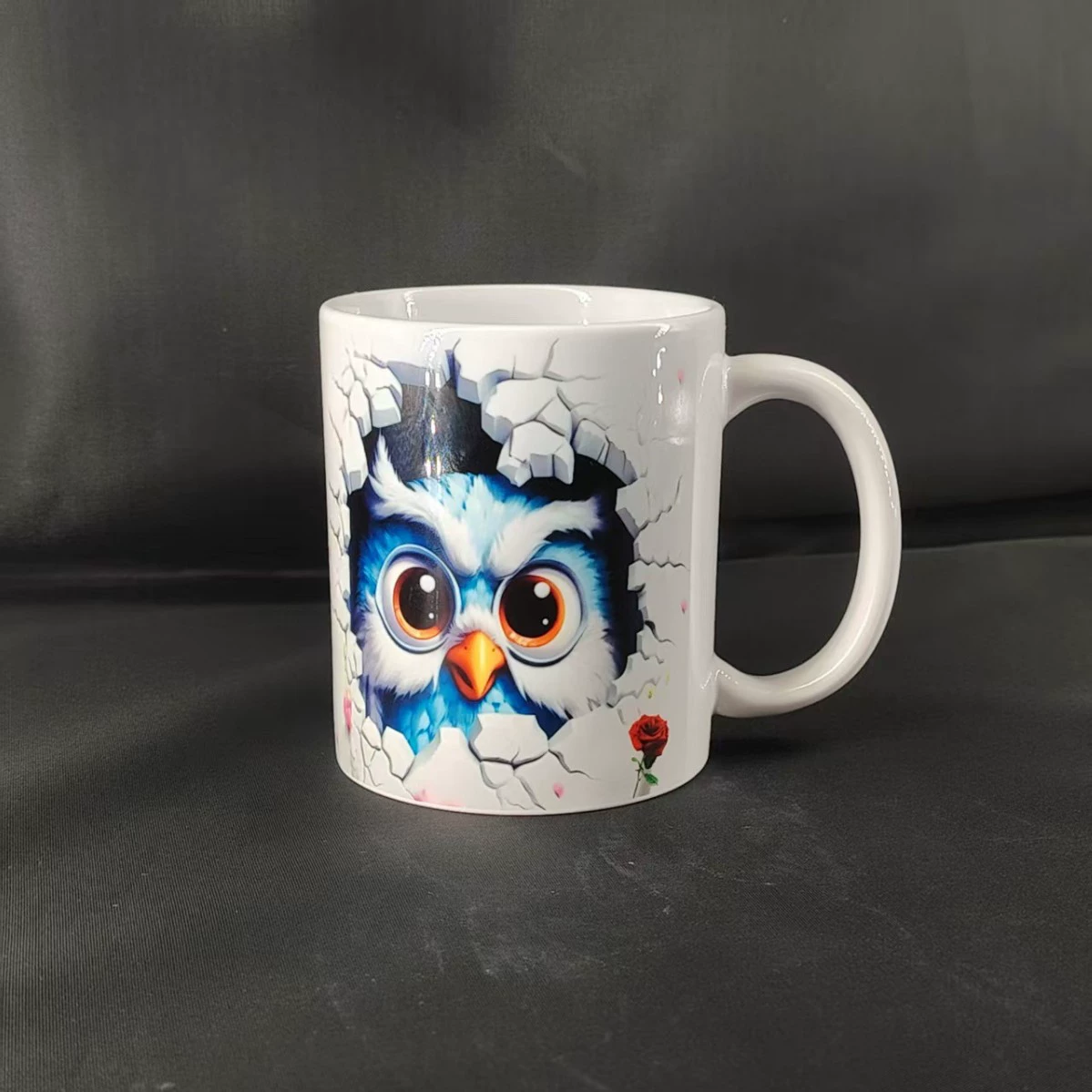 3D floor plan cup empty cat cup wall mural animal cup water cup kitten cup ceramic cup owl cup