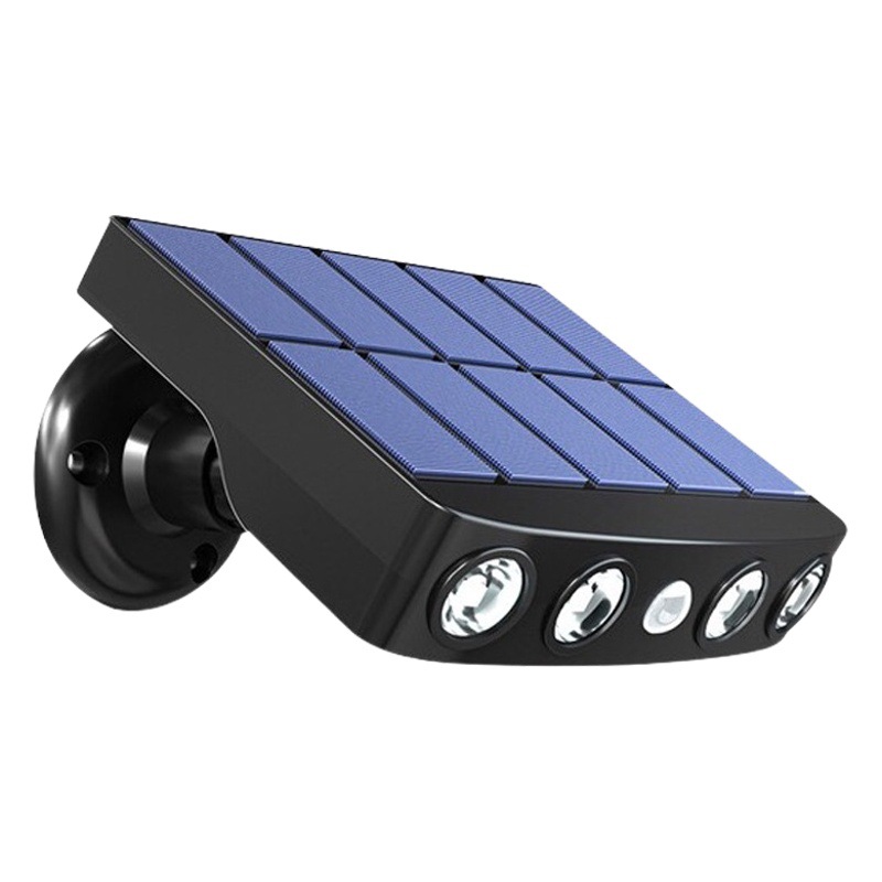 Lámpara de pared de monitoreo de imitación solar transfronteriza resalte 4 cuentas patio al aire libre jardín lámpara de pared de inducción solar