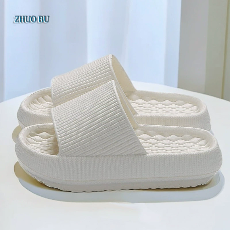 Популярные женские тапочки Temu, новые летние пляжные туфли на толстой подошве для домашнего использования, мужские парные тапочки из ЭВА.