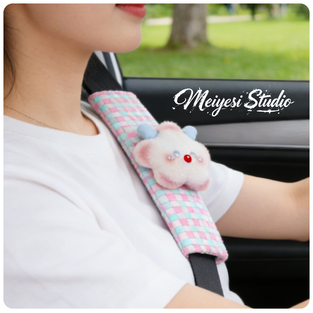 Cartoon Car Seatbelt Shoulder Pad Angel Star Car Decoration Seatbelt Protector Anti-Strangle for Women