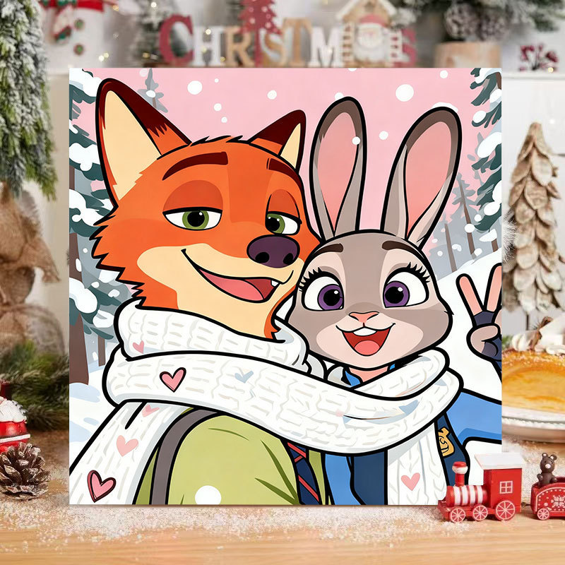 Zootopia Digital Oil Painting Handmade DIY Coloring Decorative Painting Cartoon Coloring Kidsren's Animation High-End