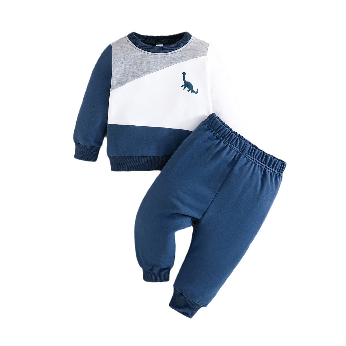 2004 Cross-Border Autumn/Winter Baby Boy Dinosaur Patchwork Sweatshirt European And American Foreign Trade Style Boys'_voghion.com