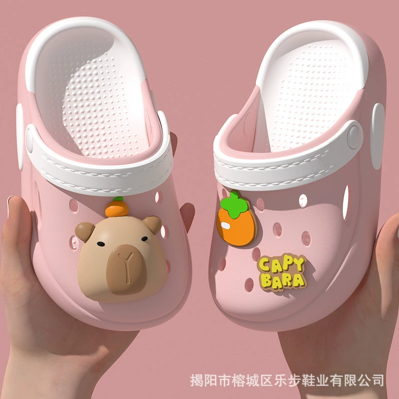 Тапочки Kapibala, детские сабо, летняя новая стильная уличная одежда для мальчиков и девочек, домашние нескользящие пляжные сандалии