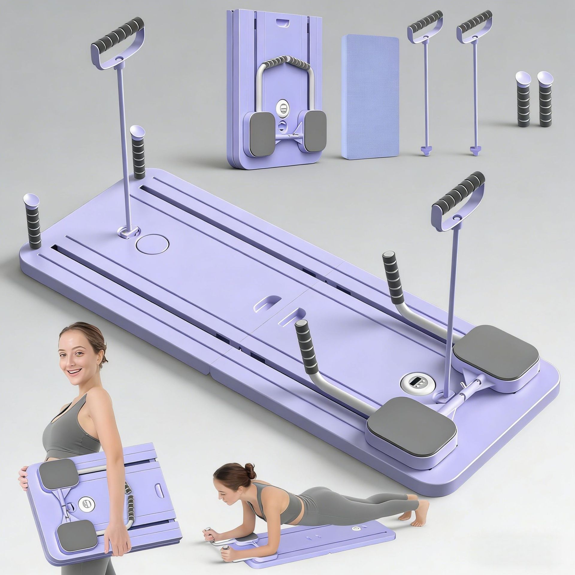Transfronterizo multifuncional abdominal Pilates yoga conjunto de forma de cuerpo 7 en 1 estiramiento plegable placa de flexiones para el hogar image 8