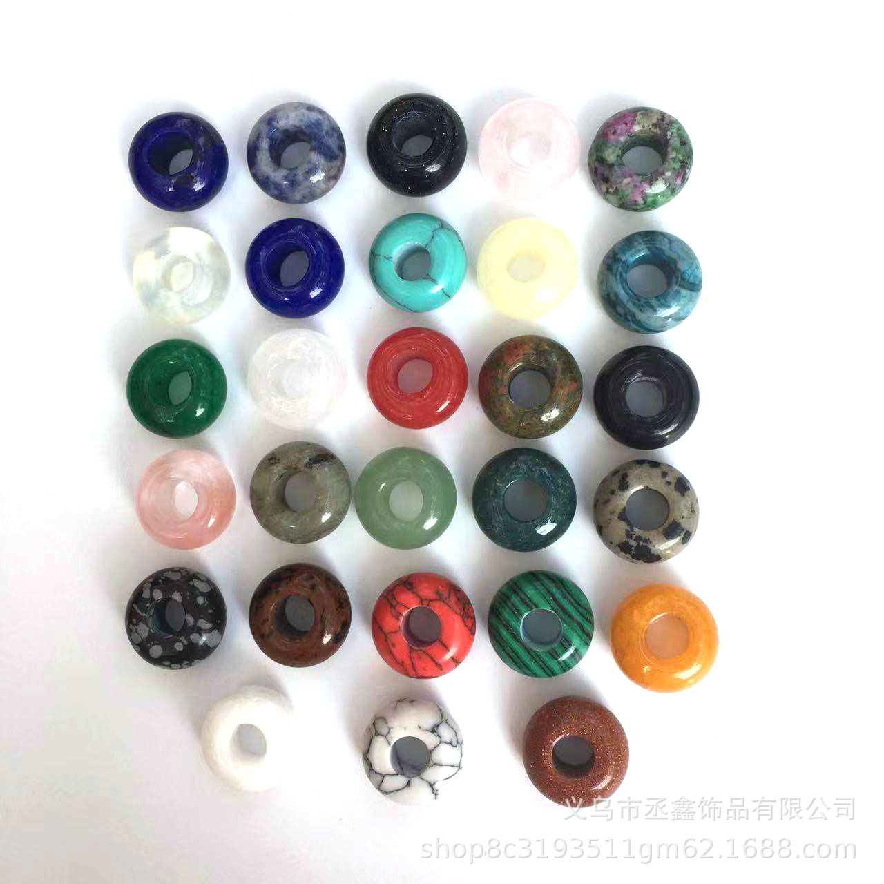 Natural stone large hole beads Tiger Eye Stone abacus beads 7 × 14mm hole 5mm large loose beads spacer beads diy hairpin bracelet hanging