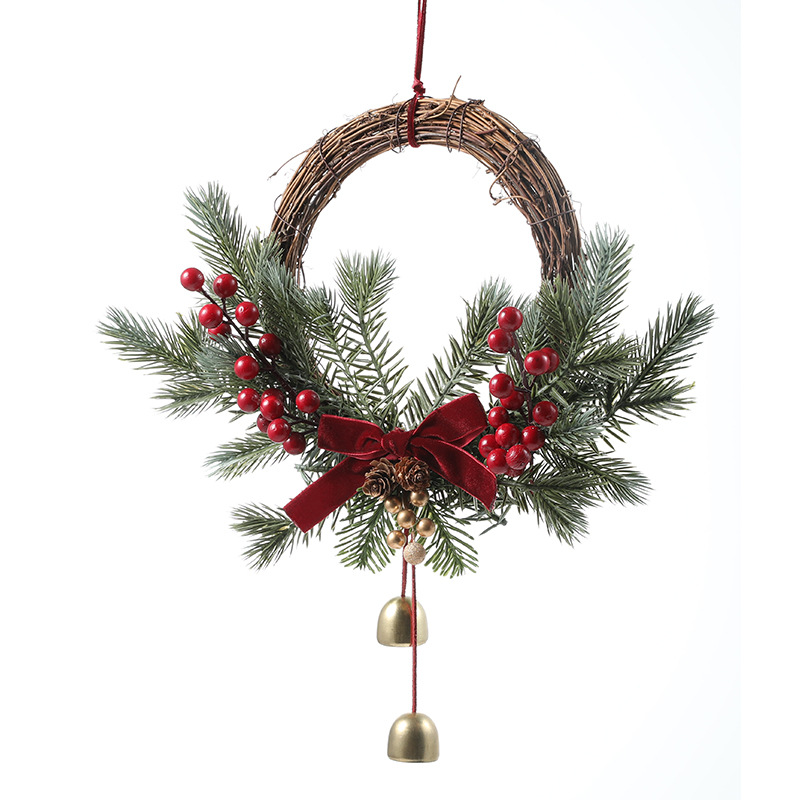 Nuevo cross-border de navidad corallas de caña arco de arco de arroz de fruta roja puerta colgante ventana de Navidad decoración colgante
