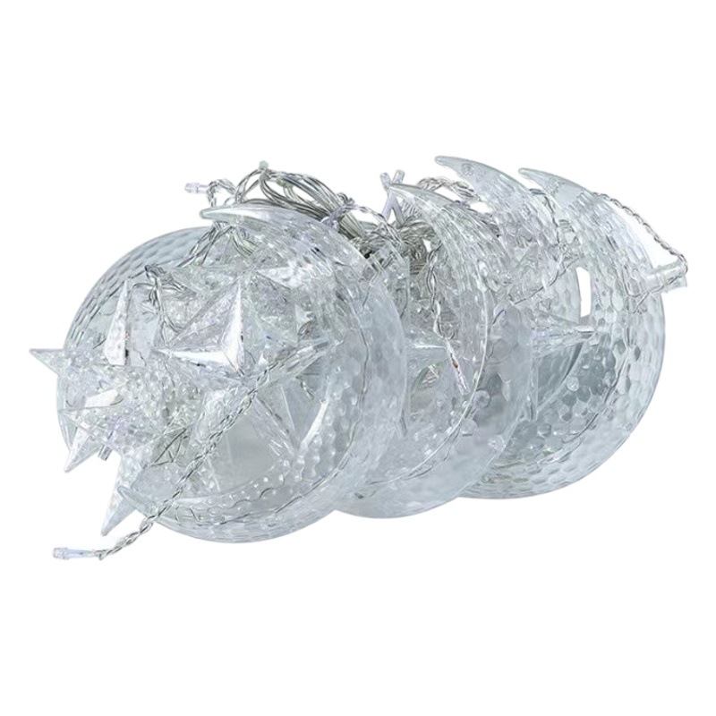 Suministro directo de fábrica LED Cadena de luz Luna celebración estrella cortina luz vacaciones habitación diseño decorativo luz estrellada cielo plug-in color luz