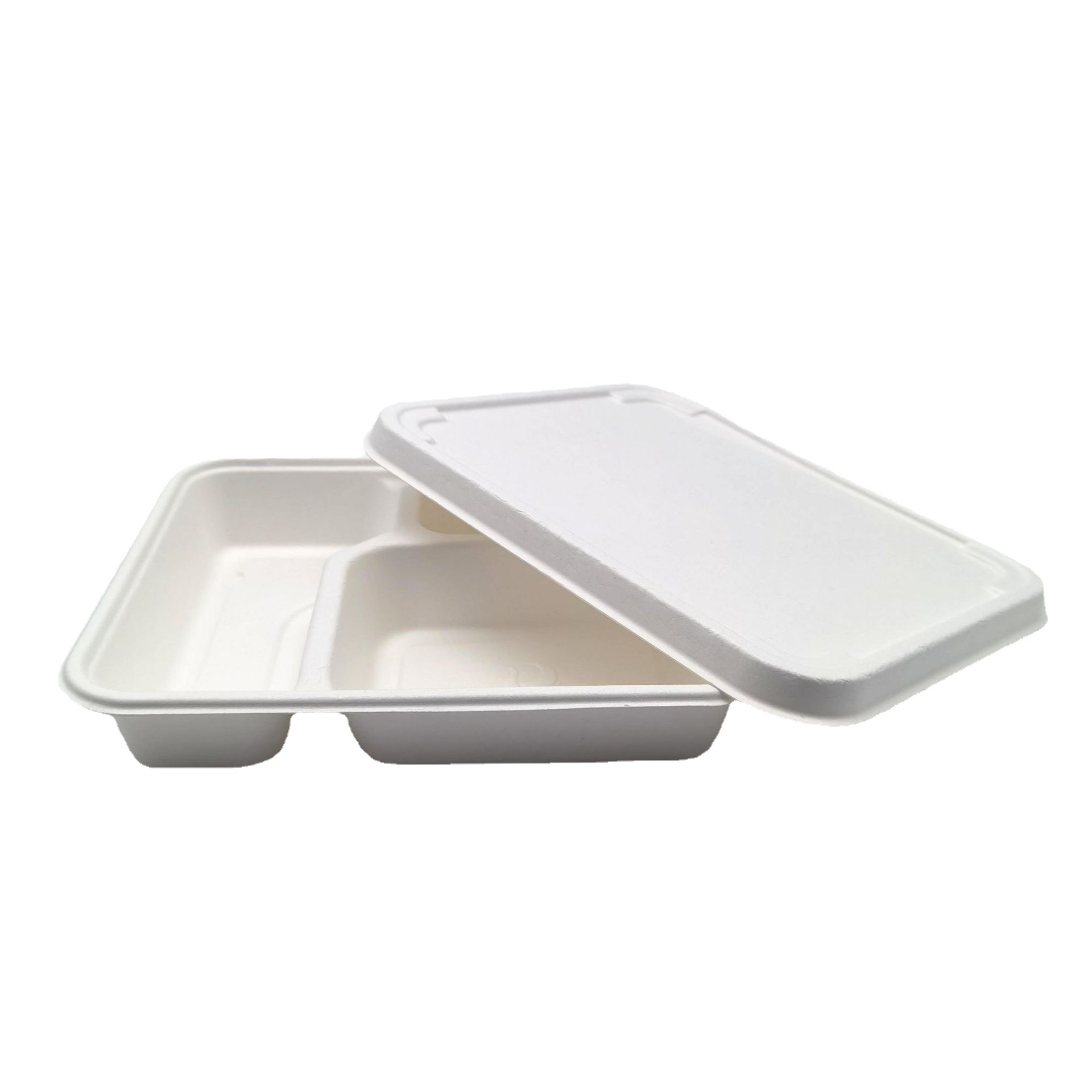 Shaogeng Oasis Pulpa de caña de azúcar Pulpa de bambú desechable protección ambiental vajilla dividida serie de tres rejillas