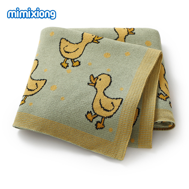 Caricatura pato jacquard mantas mantas mantas de aire acondicionado mantas de siesta Amazon mantas de punto mantas de venta caliente transfronteriza