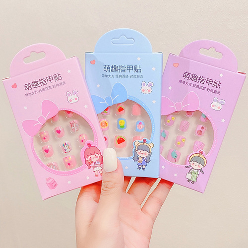 Children's fun environmentally friendly nail stickers cute girls waterproof removable safe non-toxic manicure little finger stickers for girls