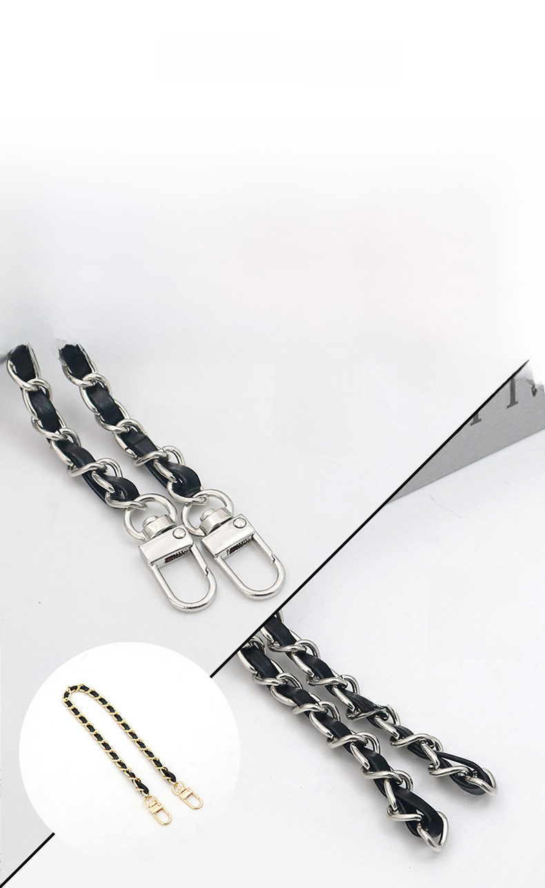 in stock Wearing Leather Bag with Accessories in stock Bag Chain Crossbody Bag Chain Backpack Shoulder Strap Metal Bag Shoulder Strap Customization