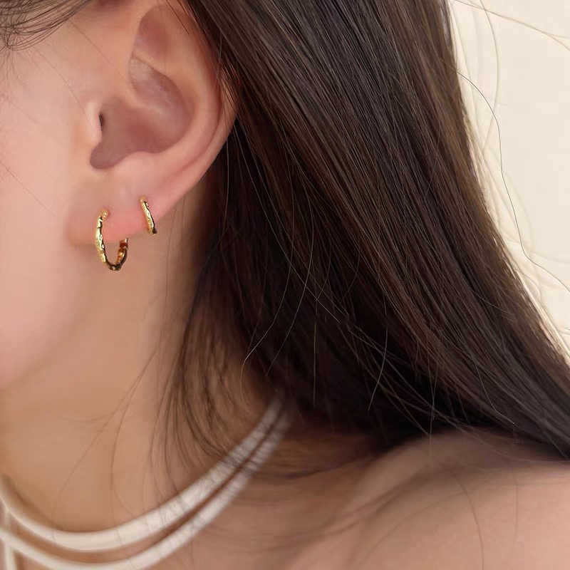 S925 plata pin oído hebilla hembra de alto grado de hueso del oído espárragos de La Oreja piercing nicho Otoño e Invierno anillo liso anillo de la oreja pendientes joyería del oído