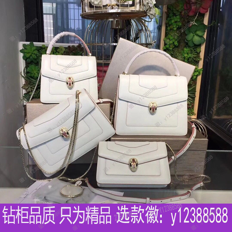 Factory Direct Sale Enamel Snake Head Bag Cowhide Small Square Bag Tofu Bag Single Shoulder Crossbody Women's Bag Chain Dropshipping