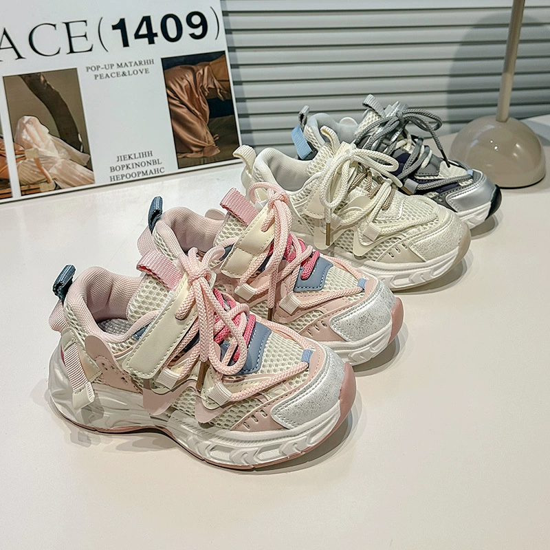 Оптовая детская обувь Dad's Shoes 2025 весна новые детские кроссовки легкие средние и большие размеры детская повседневная обувь с мягкой подошвой тренд