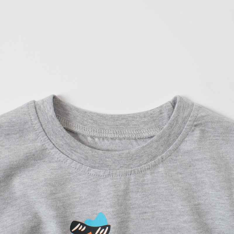 Nuevos niños de dibujos animados de algodón transfronterizo Camiseta de manga larga para niños Top Boy bebé cuello redondo otoño marea camisa de fondo