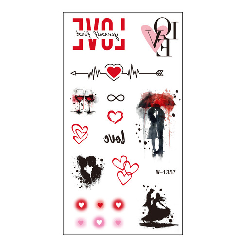 Perfect 2025 Cartoon Waterproof Valentine's Day Temporary Tattoo Sticker Cute Temporary Tattoo Amazon