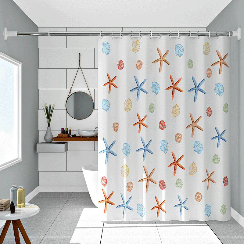 Mini cortina de baño fresca y gruesa sin perforación, cortina de baño, cortina de baño impermeable a prueba de moho, cortina de puerta de baño