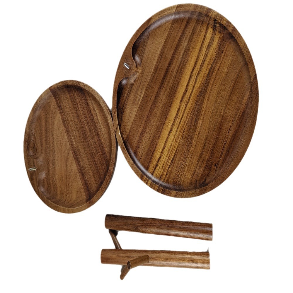 Madera de madera sólida almacena marco de soporte de llave colgante de exhibición marco de doble capa
