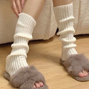 Japanese leg socks jk autumn and winter warm soft sister lolita soft sister knitted white wool socks women's thick