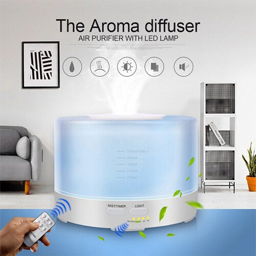 Cross-border cylindrical wood grain new 500ml aroma diffuser humidifier wholesale spray machine for home office