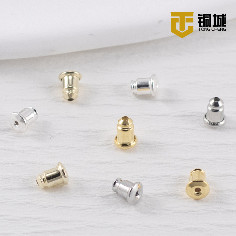 18K gold color retaining bullet ear plug handmade copper plated real gold diy non-slip accessories silicone earplugs wholesale