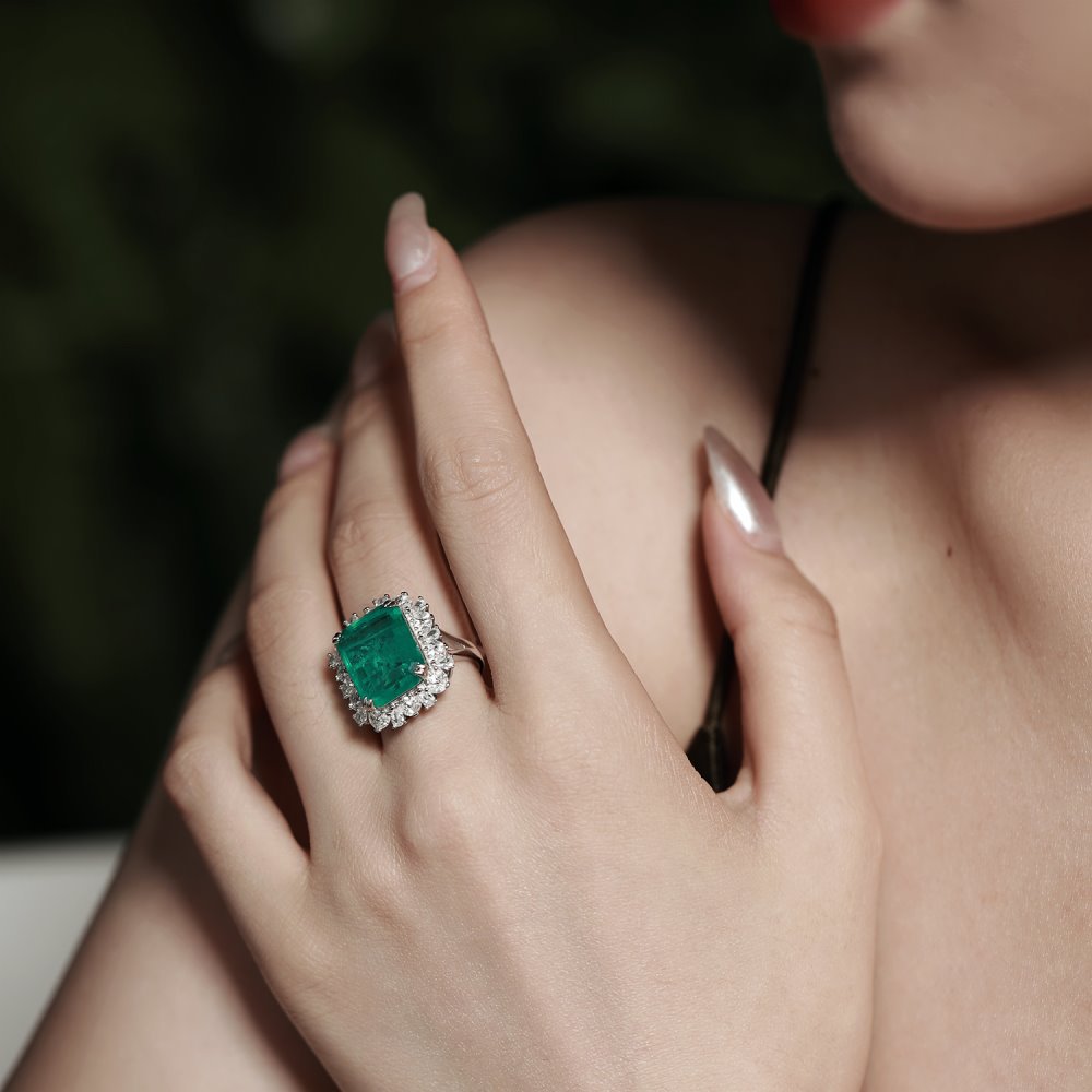 Simple Style Square Silver Plating Inlay Zircon Rings 1 Piece