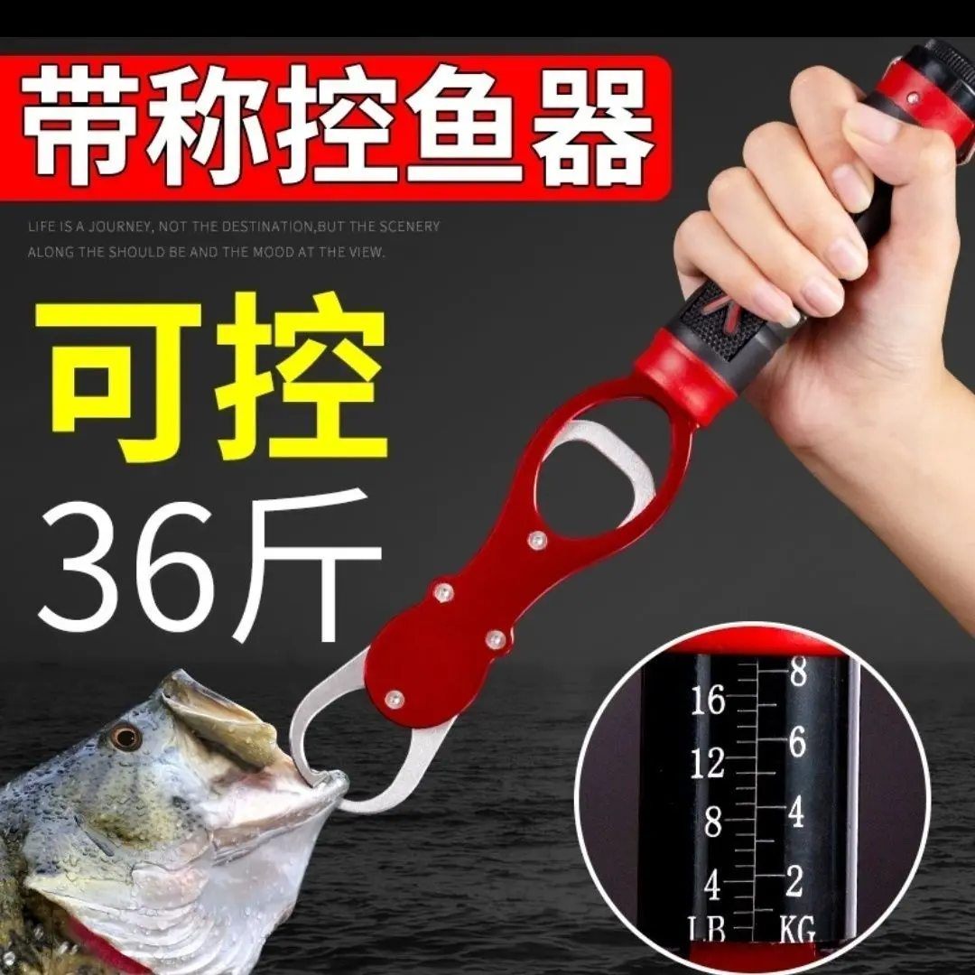 Fish Control Device with Scale, Fish Clip, Fish Pliers, Hook Remover, Fish Catcher, Lure Pliers, Multifunctional Space Aluminum Special