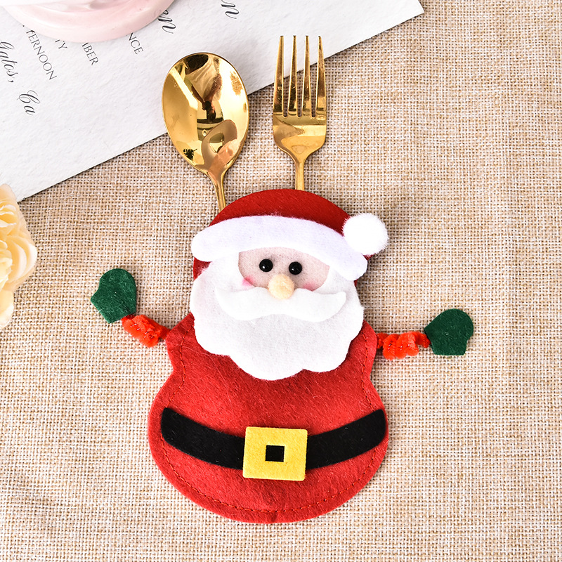 2022 New Christmas Knife and Fork Set Snowman Elder Creative Decoration Home Restaurant Table Decoration Supplies