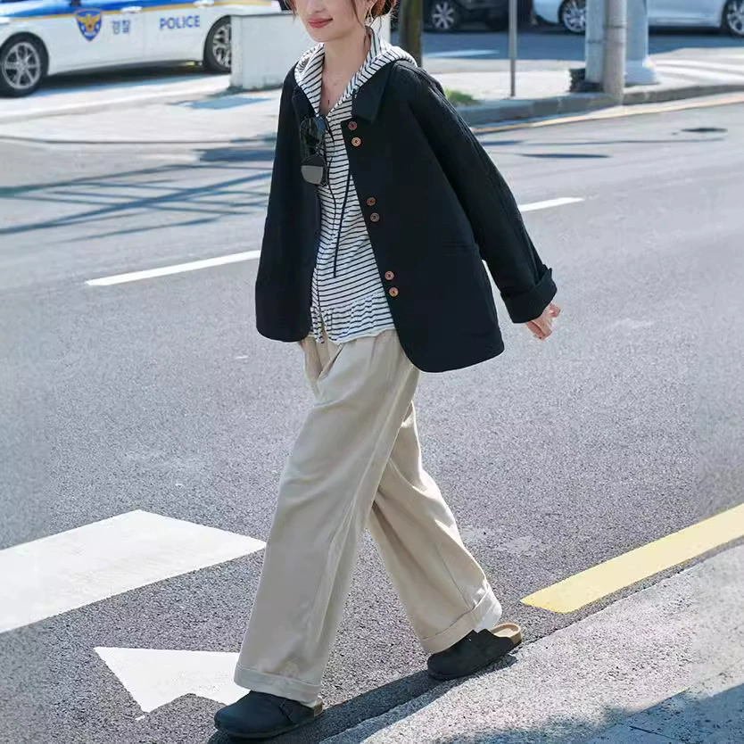 "Белая мастерская" "Fori Times" 24AW новый текстурный стиль Nordic ретро шорт пиджак