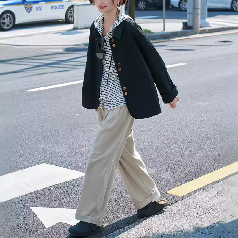 "Sketch Workroom" "Friedtimes" 24AW New Texture Nordic Retro Short Windbreaker Suit Jacket