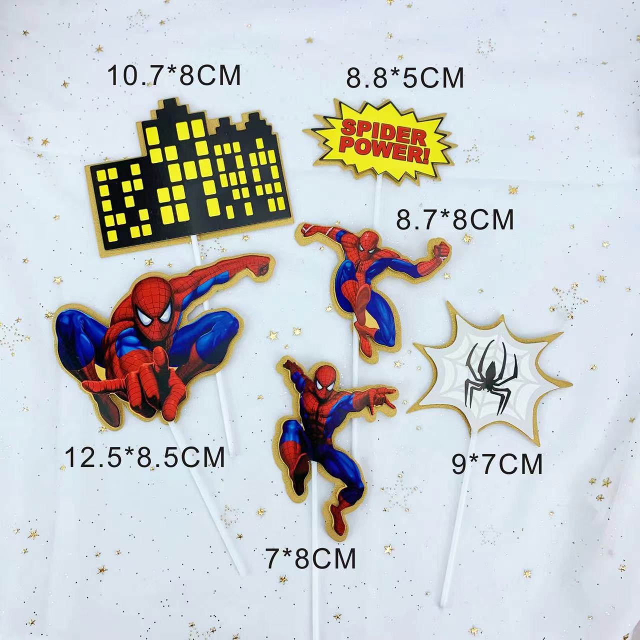 Red de celebridades Spider-Man Decoración de pasteles Adornos para hornear para niños Vestir Muñeca de cumpleaños Modelo de muñeca Plug-in