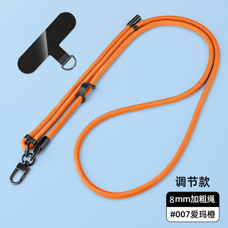 Cordón para teléfono móvil de 8mm, cuello colgante, mensajero, muñeca, eslinga de nailon resistente, cuerda anti-pérdida, longitud ajustable, espalda