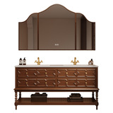 Умывальник в американском стиле Комбинация шкафчиков для ванной комнаты в китайском стиле в стиле ретро Раковина для ванной во французском стиле из шифера Встроенная двойная раковина горячего изгиба