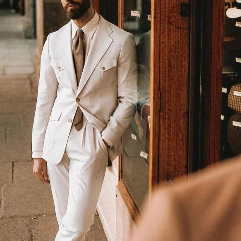 Casual Light Business Men's Suit Set for Banquets, Birthday Parties, New Stage Performances, Host Suits, and Formal Wear