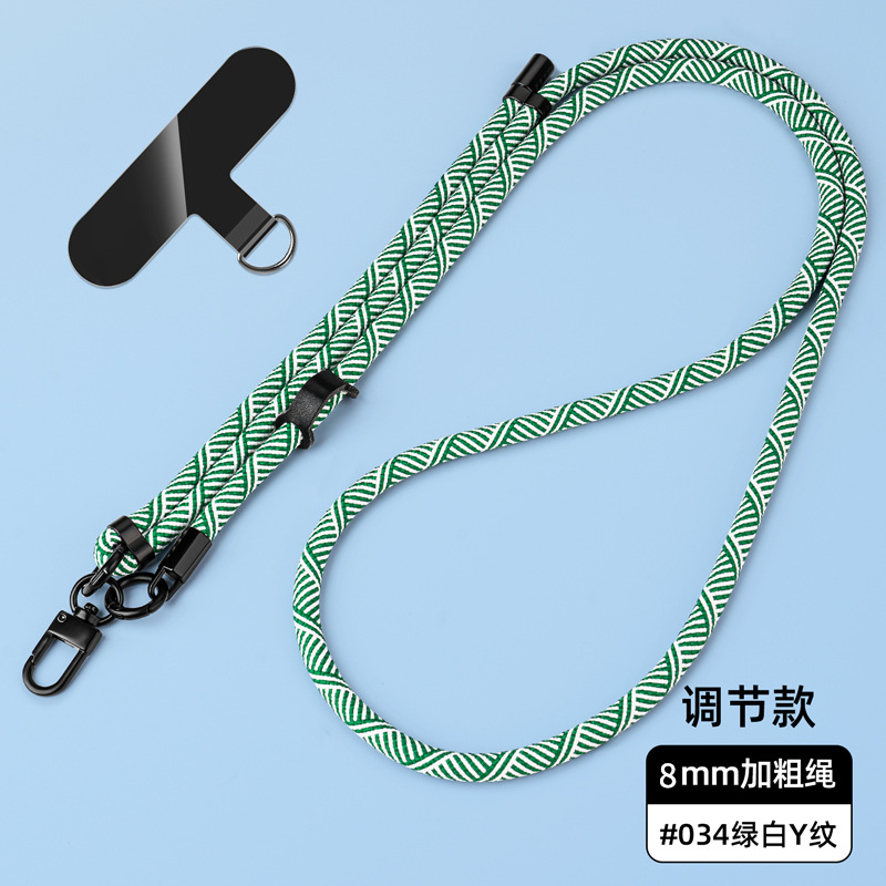 Cordón para teléfono móvil de 8mm, cuello colgante, mensajero, muñeca, eslinga de nailon resistente, cuerda anti-pérdida, longitud ajustable, espalda
